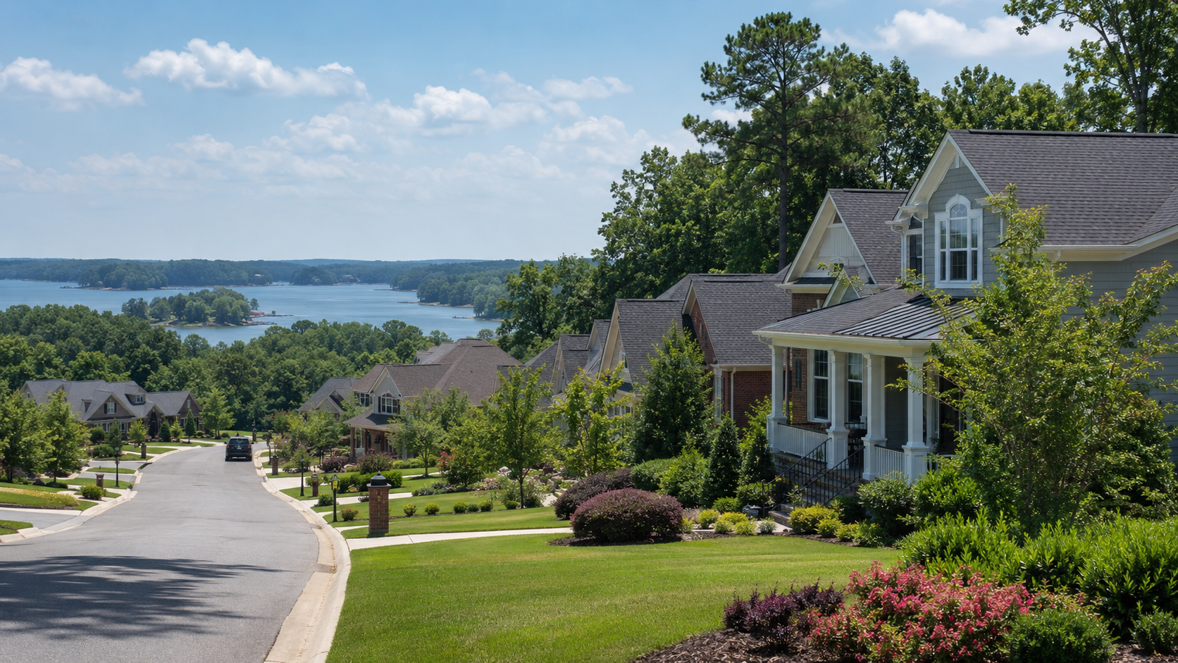 Downtown shops and restaurants along the Lake Murray Boulevard corridor near Irmo, SC